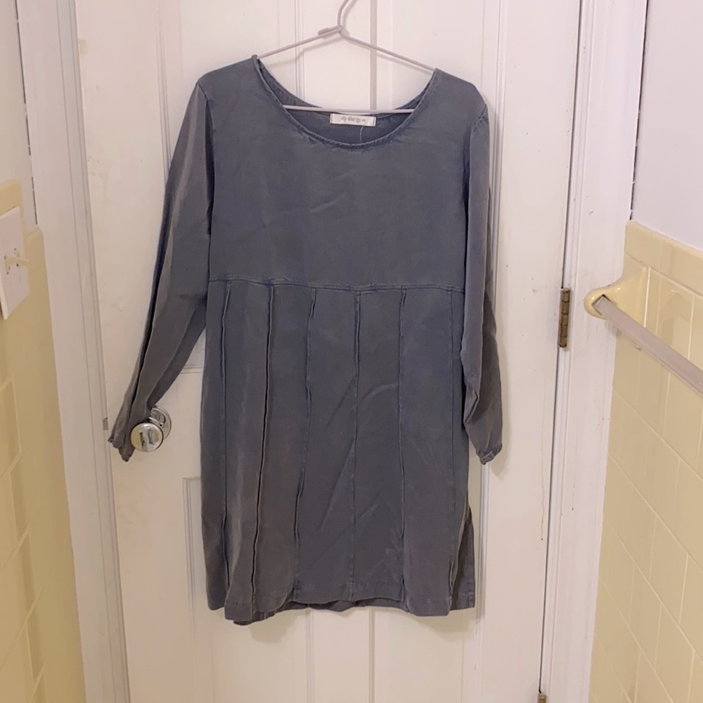 Dusty grey blue dress